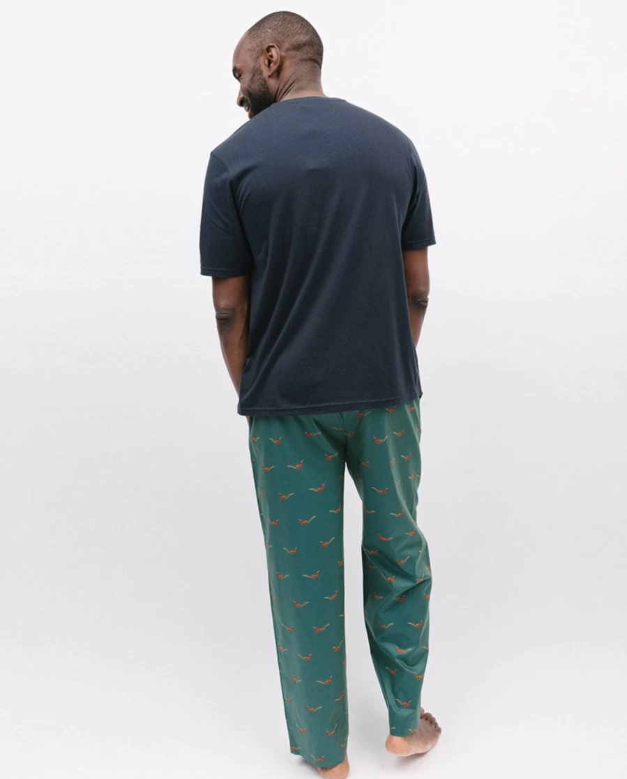 Cyberjammies Men's Whistler Jersey T-Shirt & Pheasant Print Pyjama Set - Comfortable Sleepwear