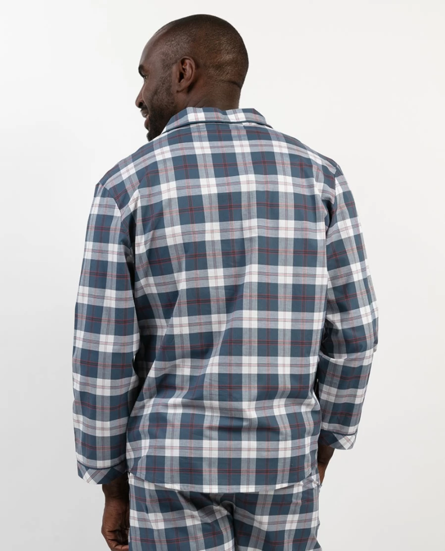 Cyberjammies Men's Jasper Check Flannel Pyjama Top - Comfortable Sleepwear